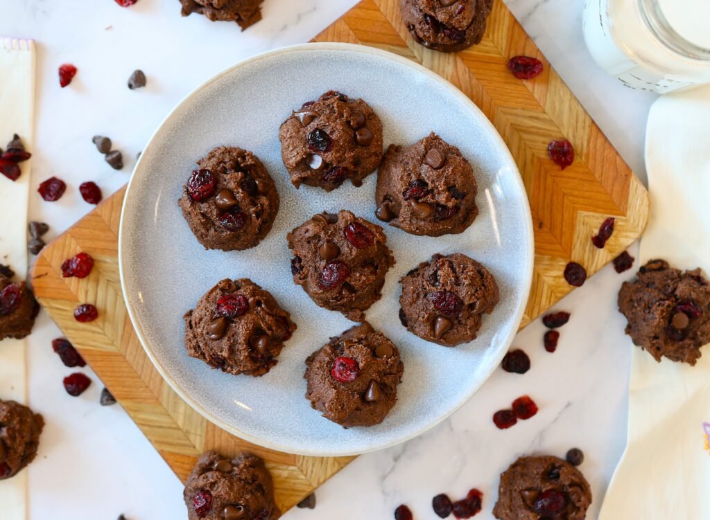 Brownie Bites with Cranberries and Chocolate Chips