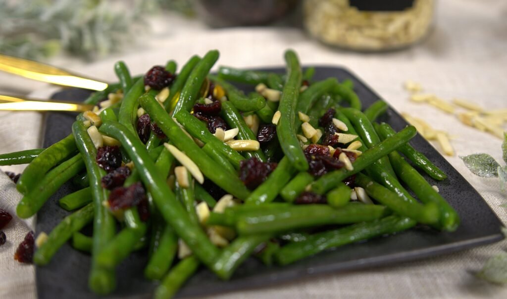 Sauteed Green Beans with Dried Cranberries and Almonds