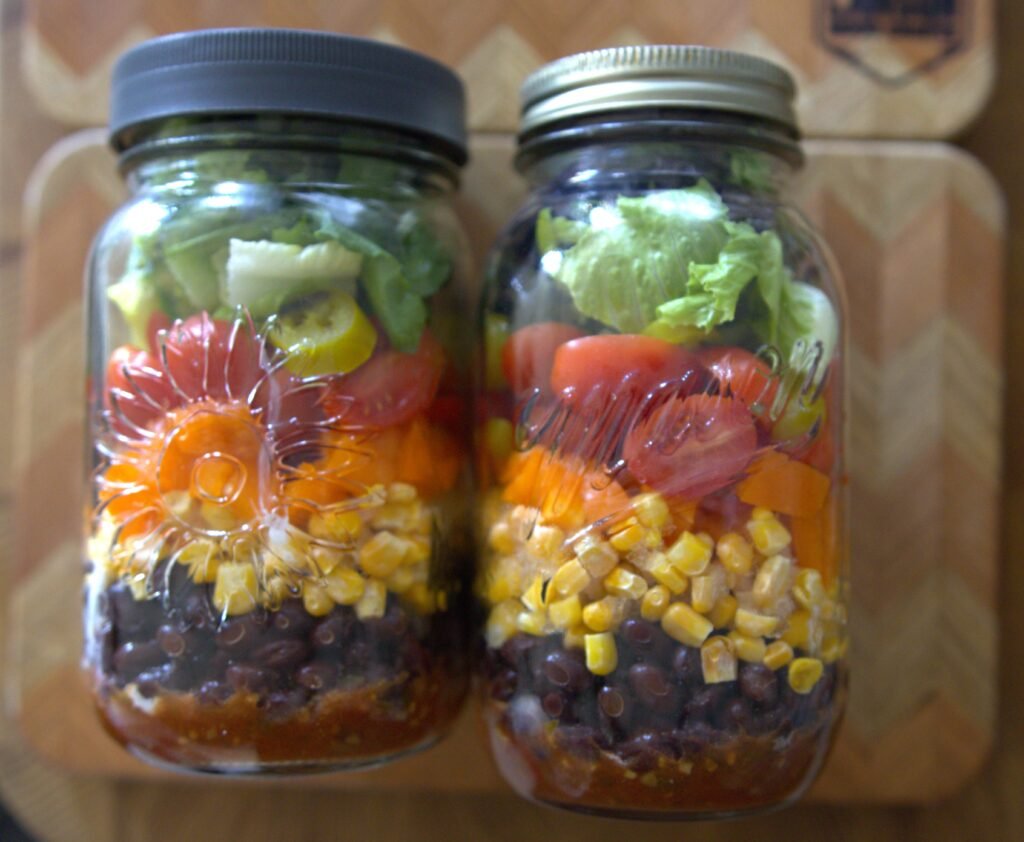 Taco Salads in a Jar