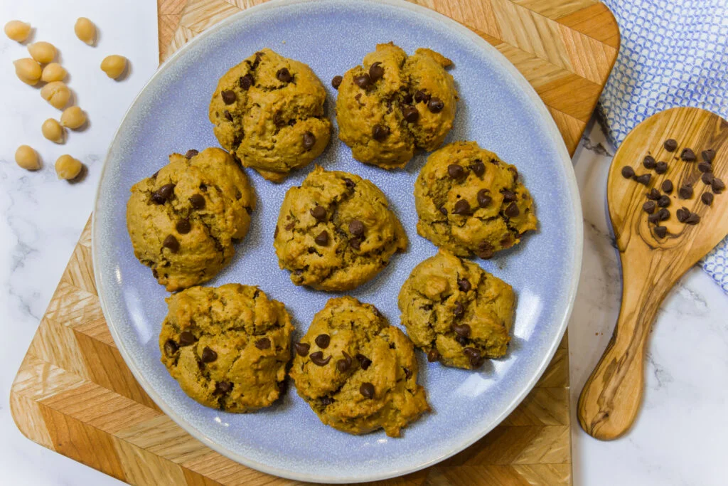 Air Fryer Chickpea Chocolate Chip Cookie Bites