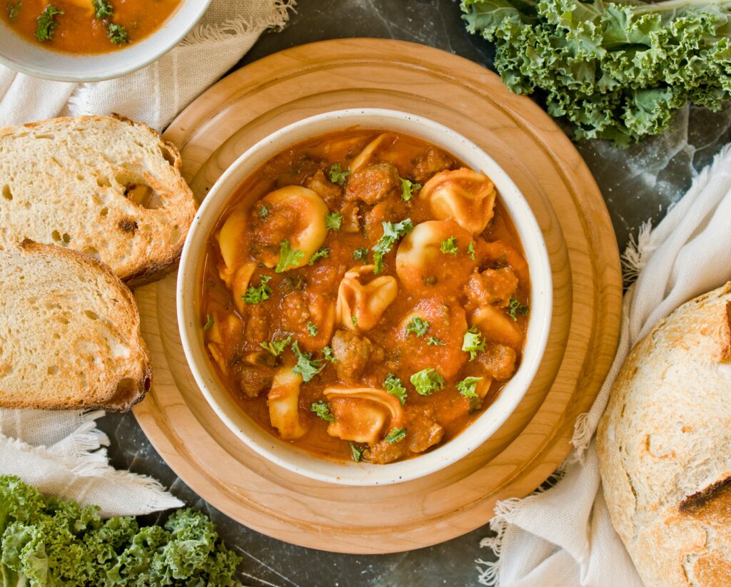 Italian Tomato Tortellini & Sausage Soup